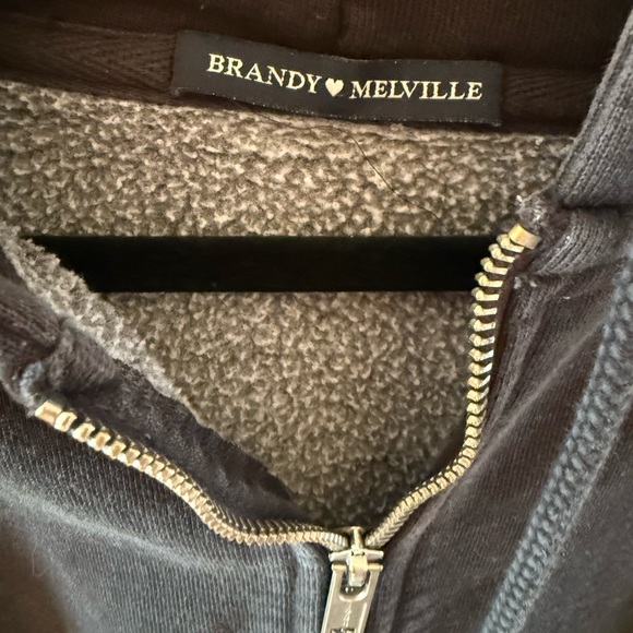 Brandy Melville Charcoal Black Zip-Up Jacket - Picture 4 of 4